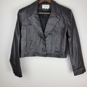 Ba&sh Celia Short Leather  Jacket Black SZ US 4